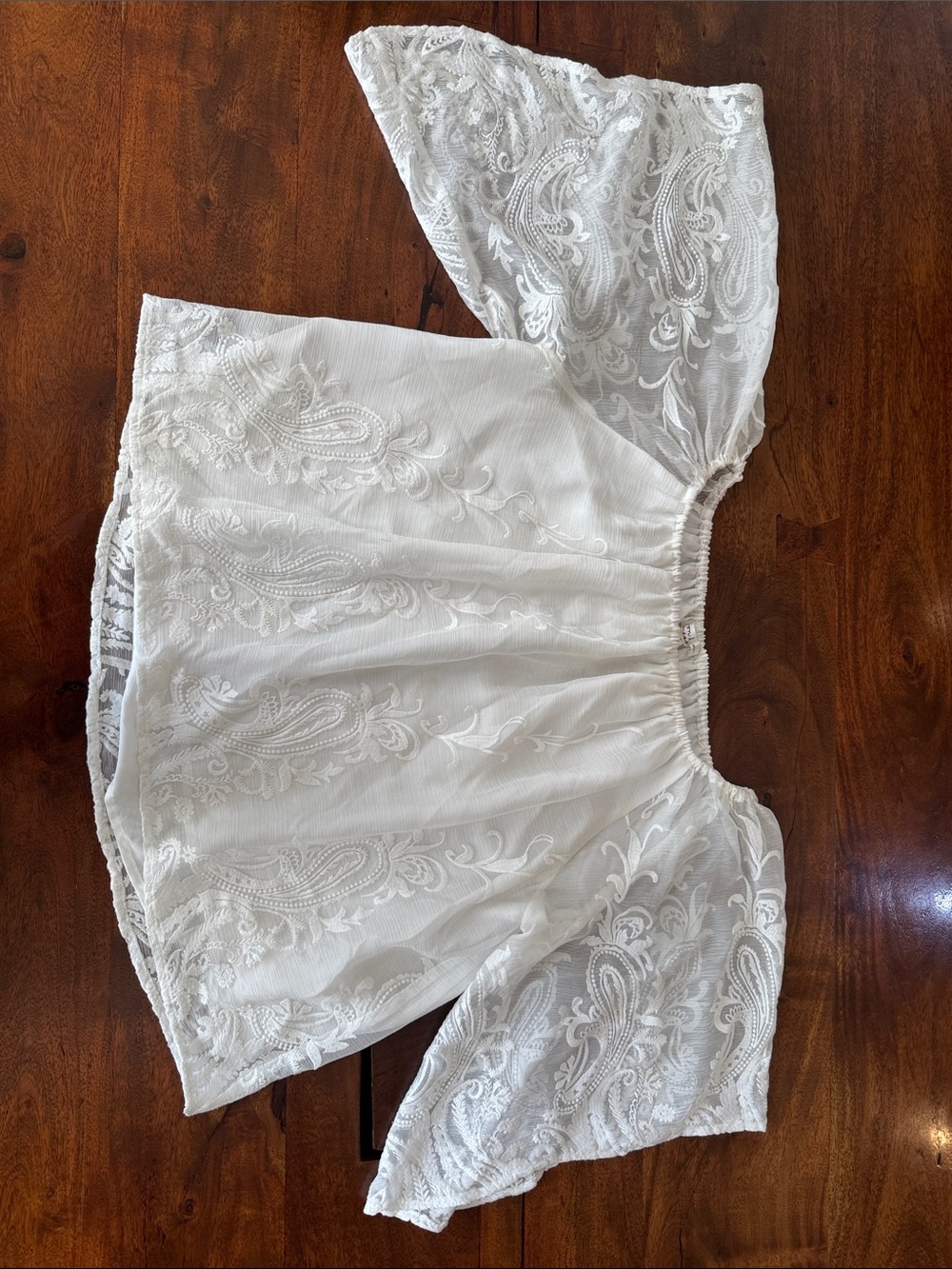 White Off-Shoulder Lace Blouse - Women Tops